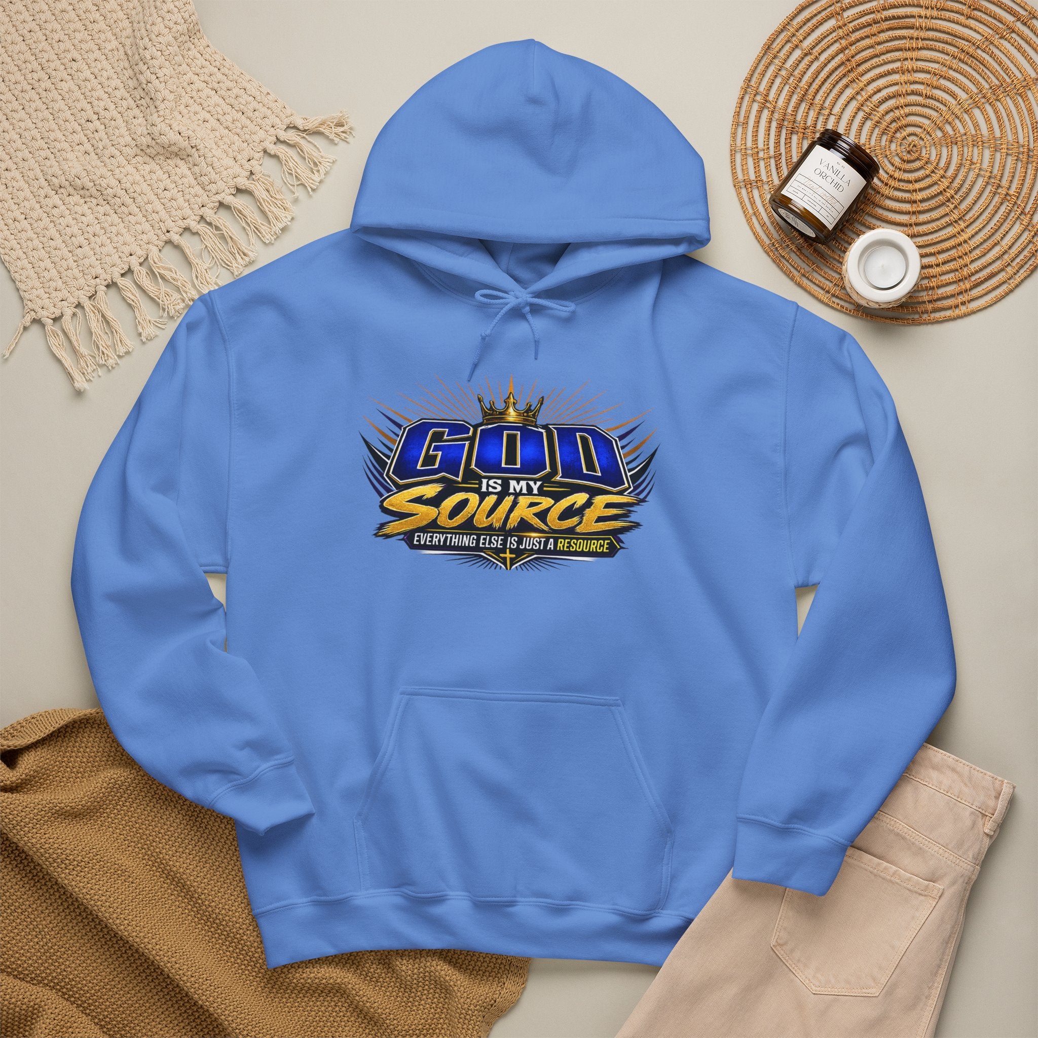 God Is My Source Christian Hoodie | Unisex Graphic Sweatshirt