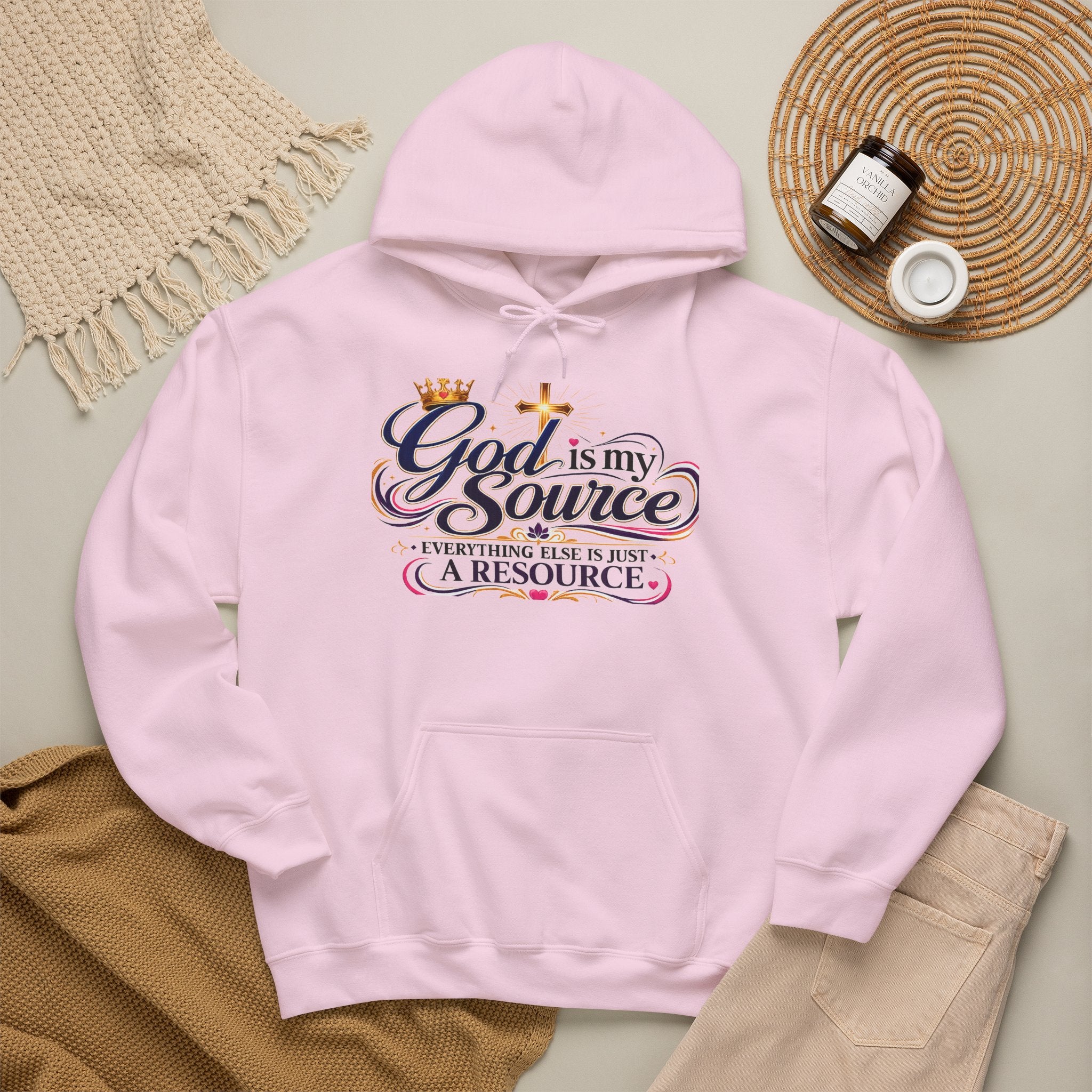 God Is My Source Hoodie | Christian Faith Sweatshirt | Inspirational Pullover