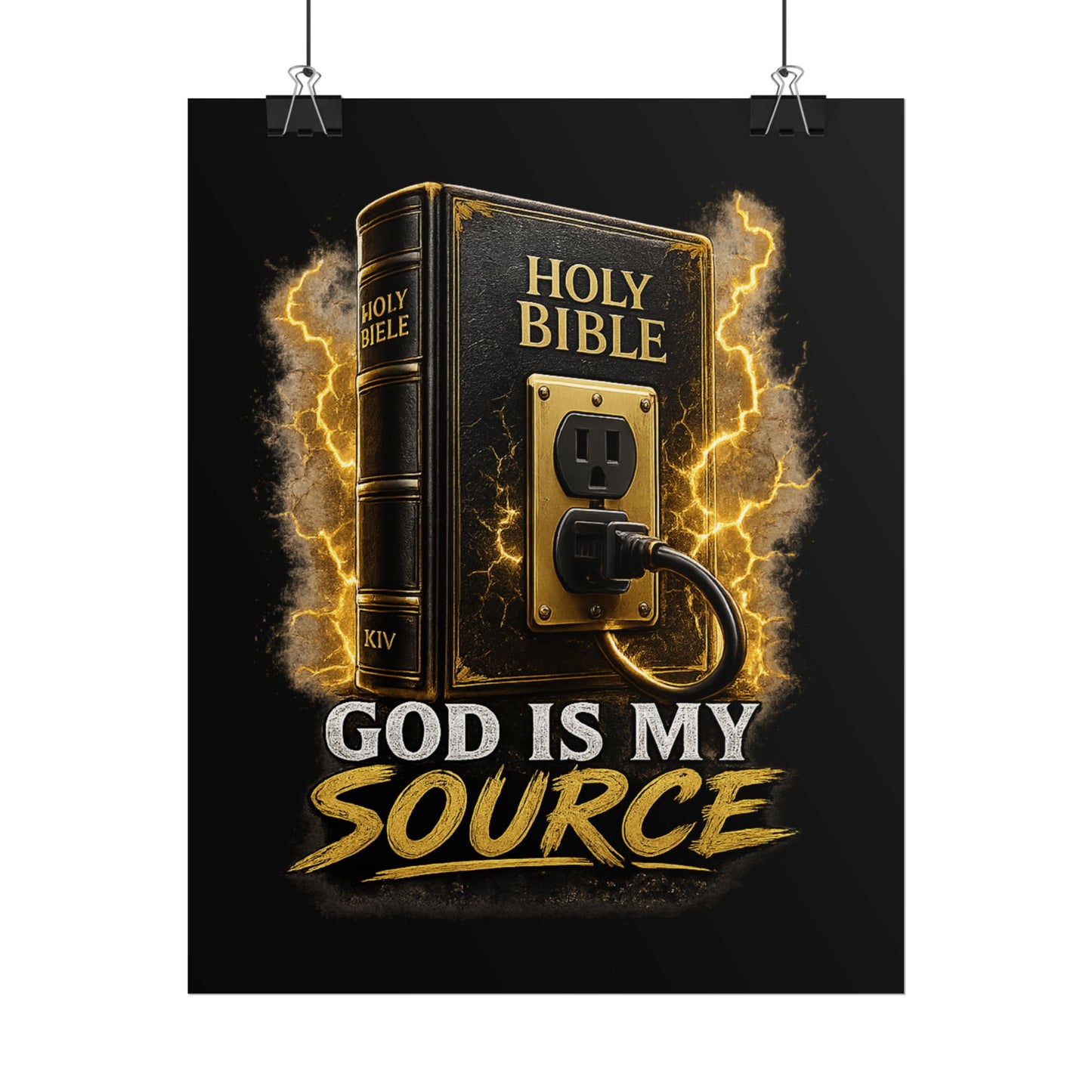 God Is My Source Poster | Holy Bible Power Source Wall Art | Christian Home Décor | Inspirational Faith Print | Multiple Sizes
