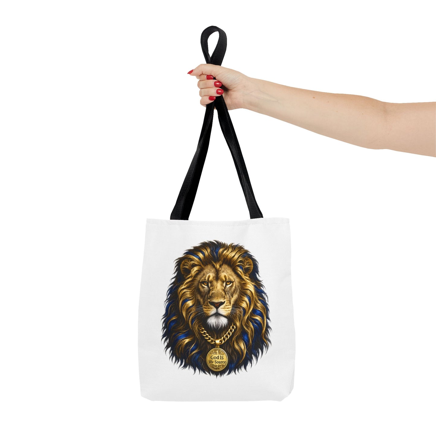 God Is My Source Lion Tote Bag | Christian Reusable Shopping Bag | Faith-Inspired Everyday Tote