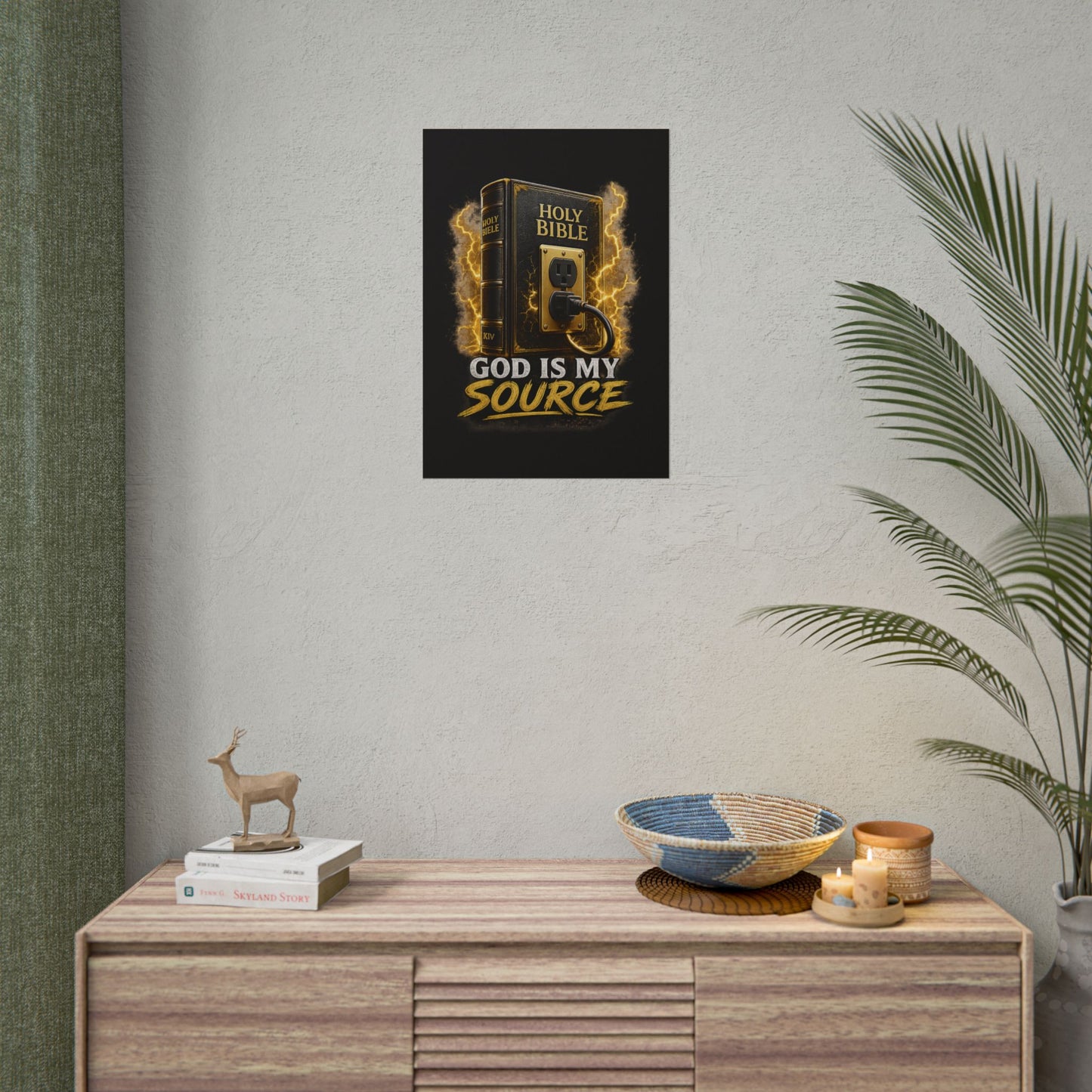 God Is My Source Poster | Holy Bible Power Source Wall Art | Christian Home Décor | Inspirational Faith Print | Multiple Sizes