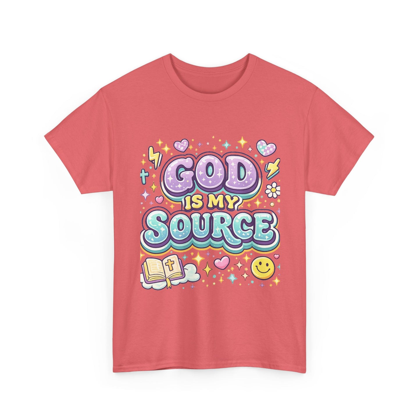 God Is My Source T-Shirt | Christian Faith Tee, Pastel Cute Design