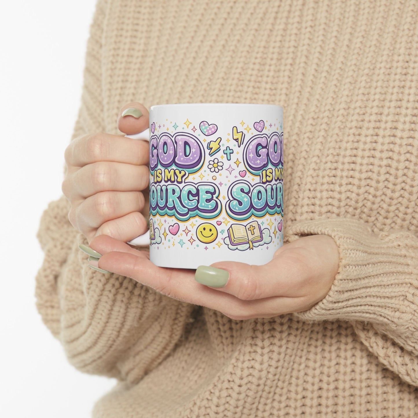 God Is My Source™ Coffee Mug | Inspirational Christian Mug | Faith-Based Gift | Scripture-Inspired Declaration Mug