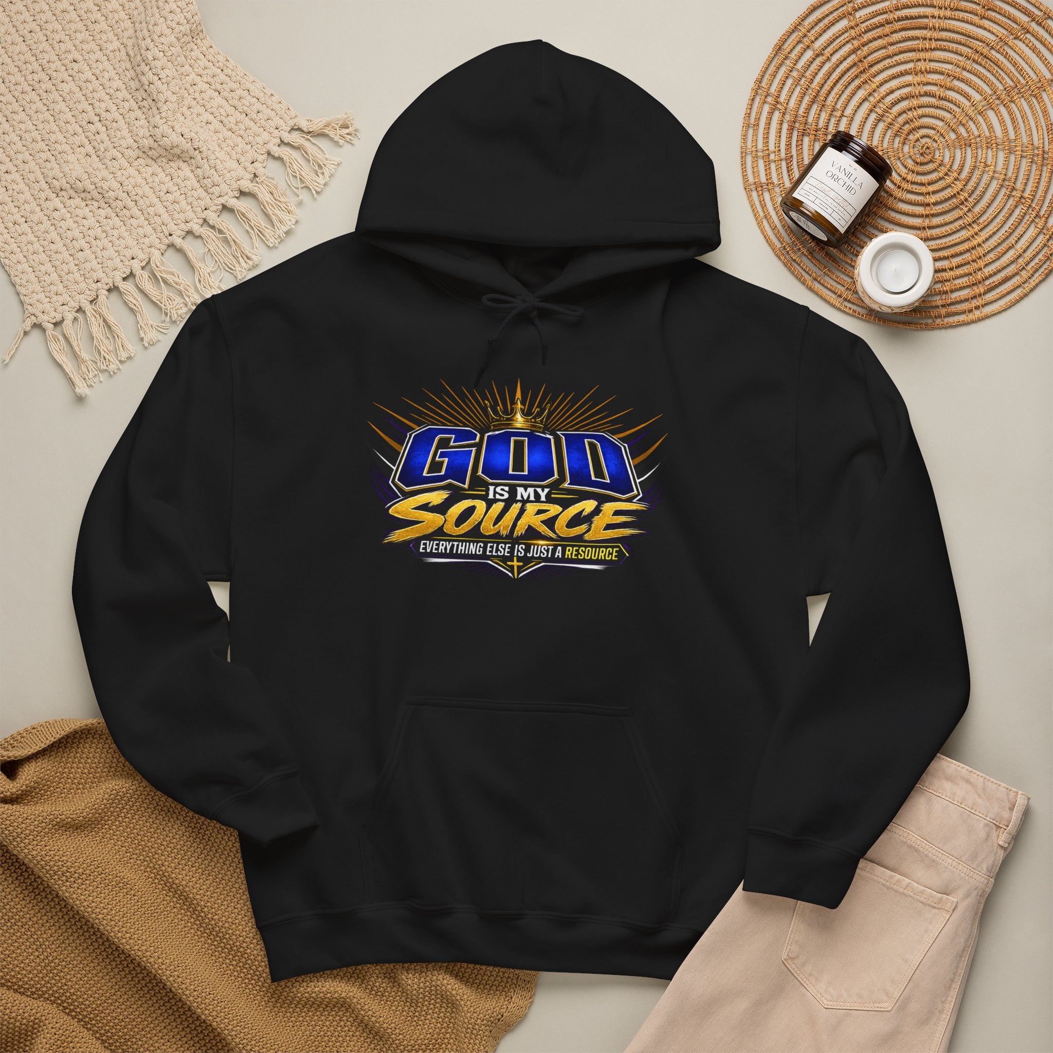 God Is My Source Christian Hoodie | Unisex Graphic Sweatshirt
