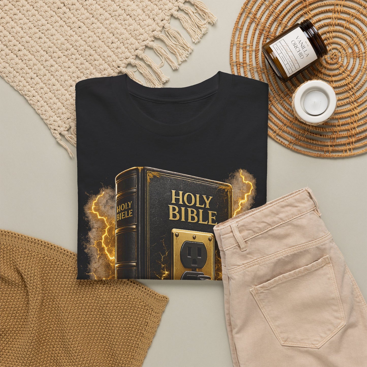 God Is My Source T-Shirt | Holy Bible Power Outlet Christian Tee | Unisex Heavy Cotton Tee