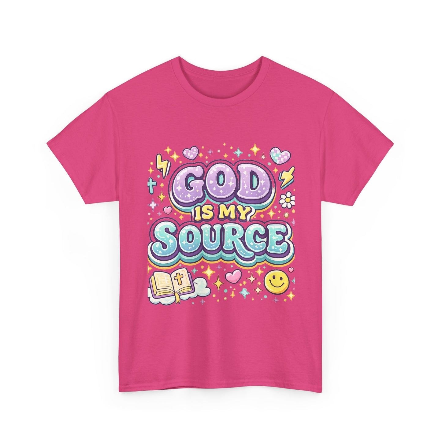 God Is My Source T-Shirt | Christian Faith Tee, Pastel Cute Design