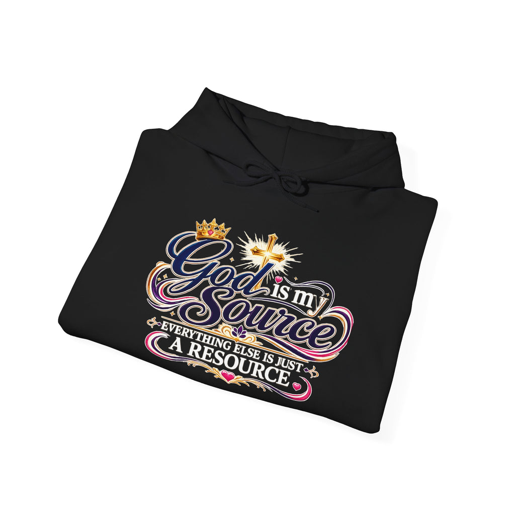 God Is My Source scripture design Hoodie | Christian faith typography