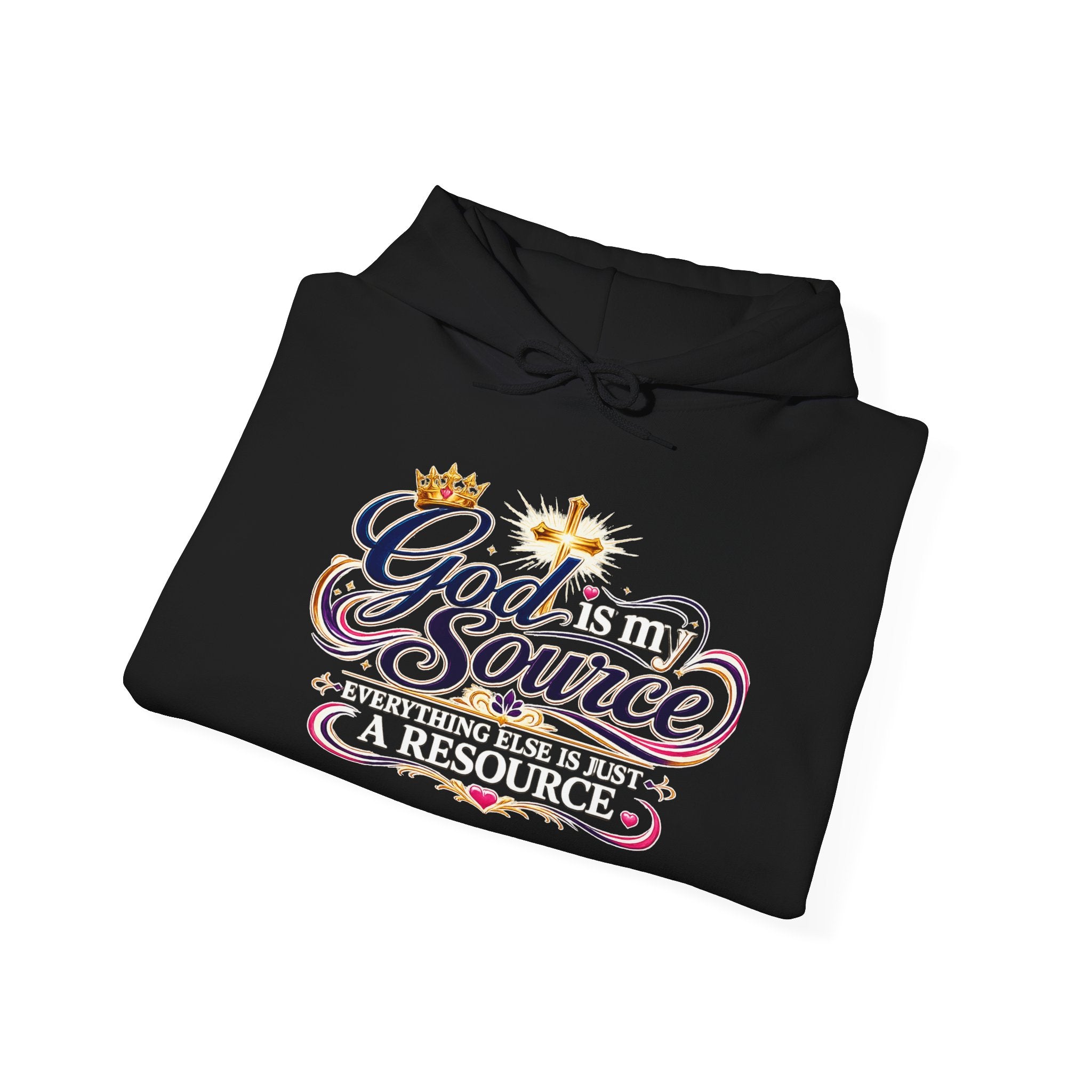 God Is My Source scripture design Hoodie | Christian faith typography