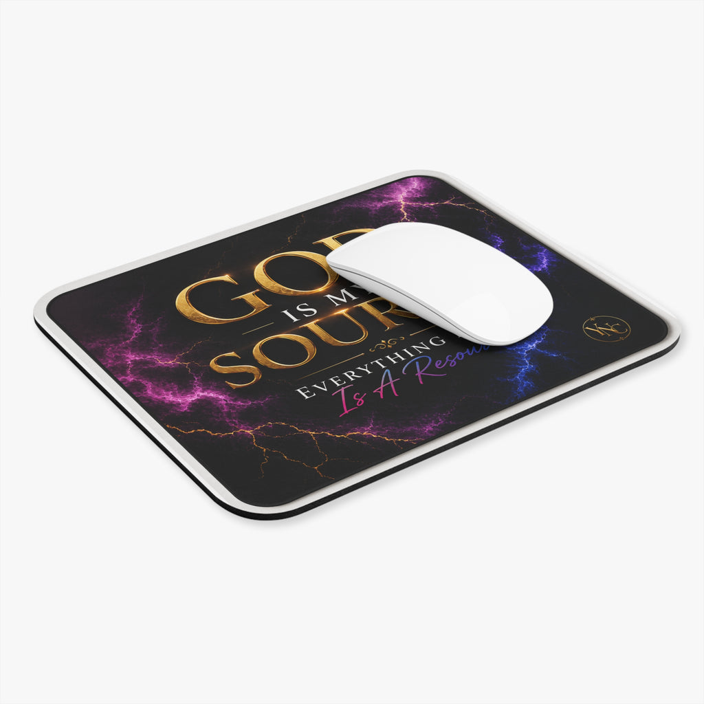 God Is My Source mouse pad | Christian faith desk mat, inspirational scripture