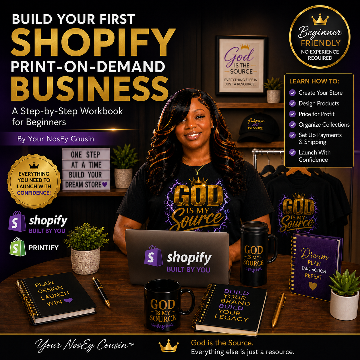 Build Your First Shopify Print-on-Demand Business | Beginner's Digital Workbook (PDF)